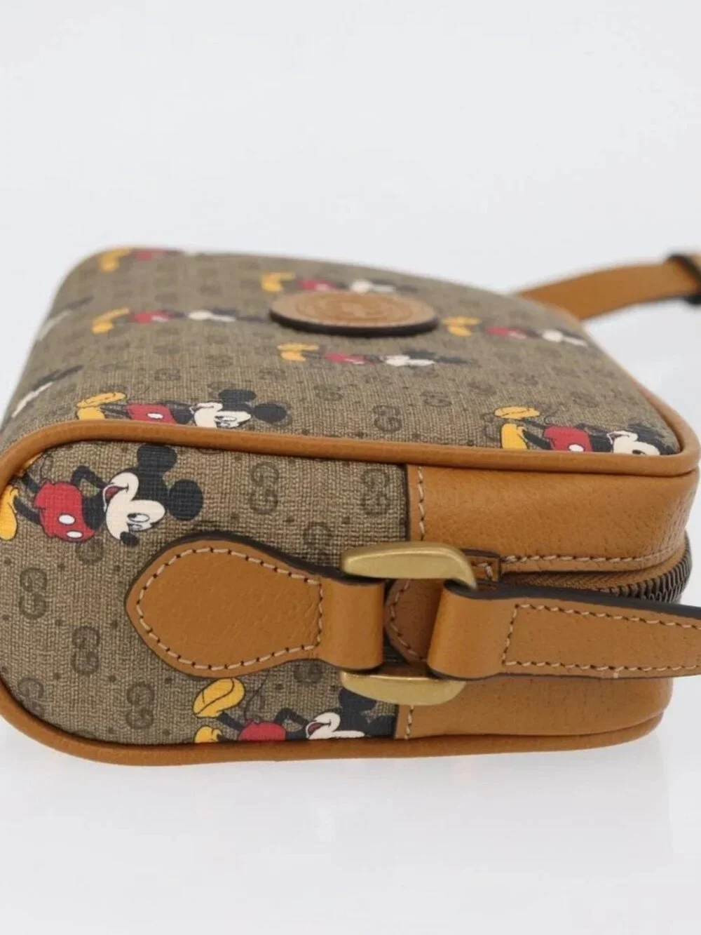 GUCCI Micro GG Supreme Disney Shoulder Bag PVC Beige Gold 602536 Auth 171854SAM